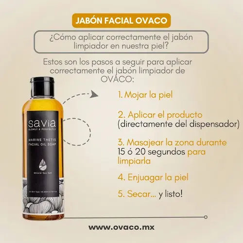 Savia: Aceite facial limpiador orgánico - Marine Thetis Facial Oil Soap 50ml